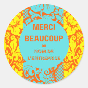 Adesivo Vinheta "Obrigado"- "merci belcoup" - Design 4