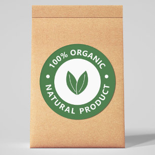 Adesivo Vinheta Orgânica de Produtos Naturais a 100%