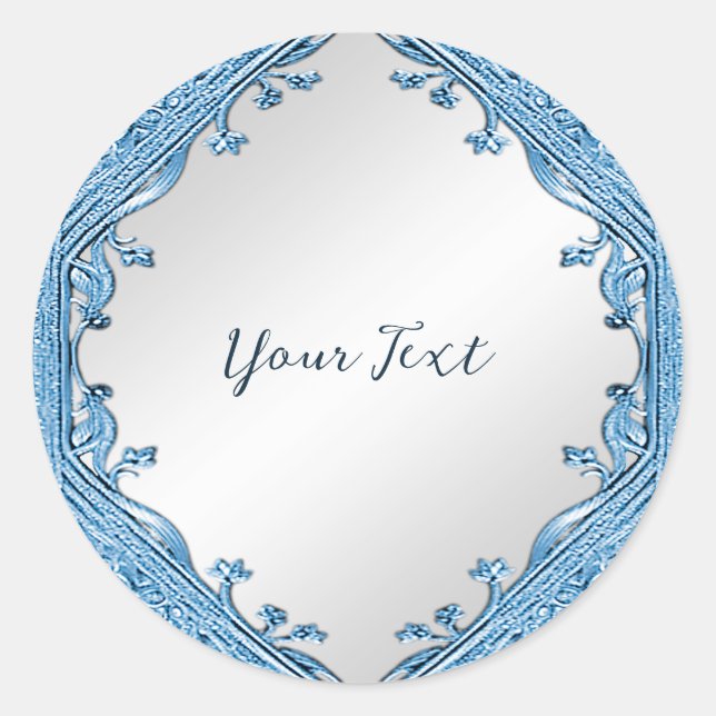 Adesivo Vinheta Ornamental Azul (Frente)