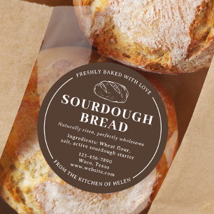 Adesivo Vinheta-pão de padaria russa Brown Sourdough