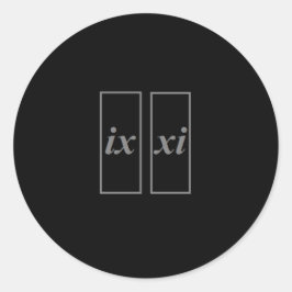Adesivo Vinheta para 9-11 ix xi em Numerais Romanos