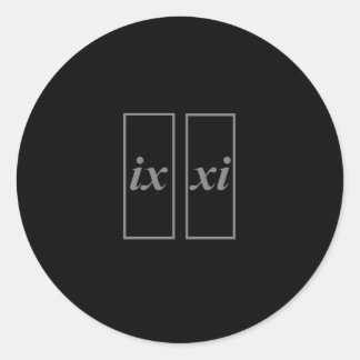 Adesivo Vinheta para 9-11 ix xi em Numerais Romanos