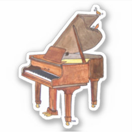 Adesivo Vinheta para caneta de piano de aquarela