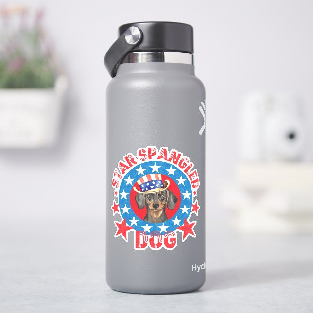 Adesivo Vinheta Patriótica Dachshund Vinyl (HidroFlask)