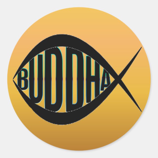 Adesivo Vinheta PEIXE GORDURA BUDHA (Frente)