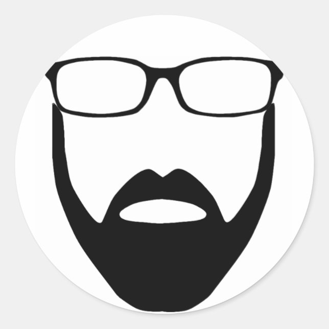 Adesivo Vinheta pequena de barba desincorporada (Frente)
