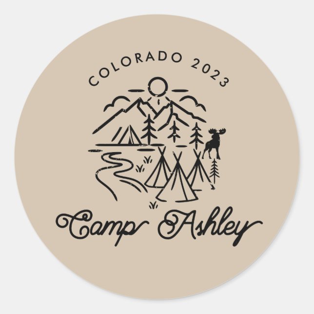 Adesivo Vinheta Personalizada Bachelorette Camp (Frente)