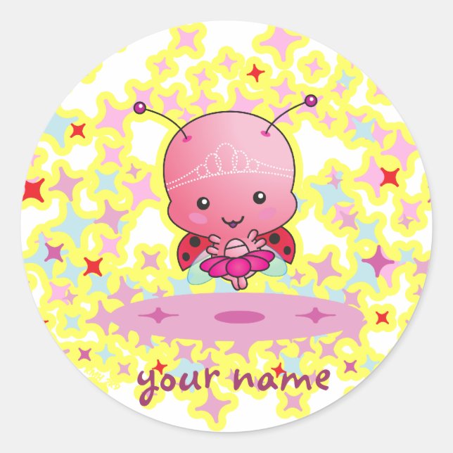 Adesivo Vinheta personalizada Ballerina Ladybug (Frente)