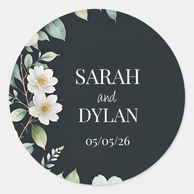 Adesivo Vinheta personalizada da flor de WREATH EUCALYPTUS (Frente)