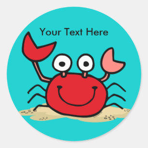 Adesivo Vinheta personalizada de caranguejo muito bonito