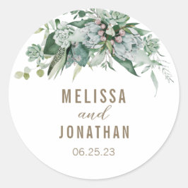 Adesivo Vinheta Personalizada De Casamento De Jardim Sucul