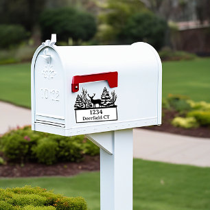 Adesivo Vinheta personalizada de endereços de veados e árv