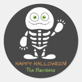 Adesivo Vinheta Personalizada de Esqueleto Bonito