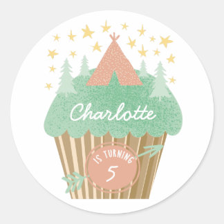 Adesivo Vinheta Personalizada do Cupcake de Luz
