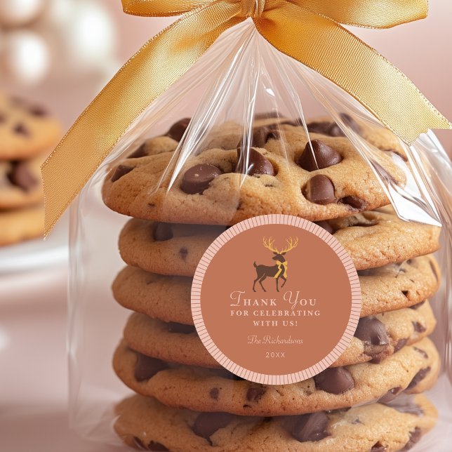 Adesivo Vinheta personalizada do Partido de Natal (Shown at Small, 1 - 1/2" size)