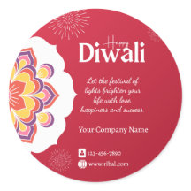Vinheta Personalizada Feliz Diwali Round