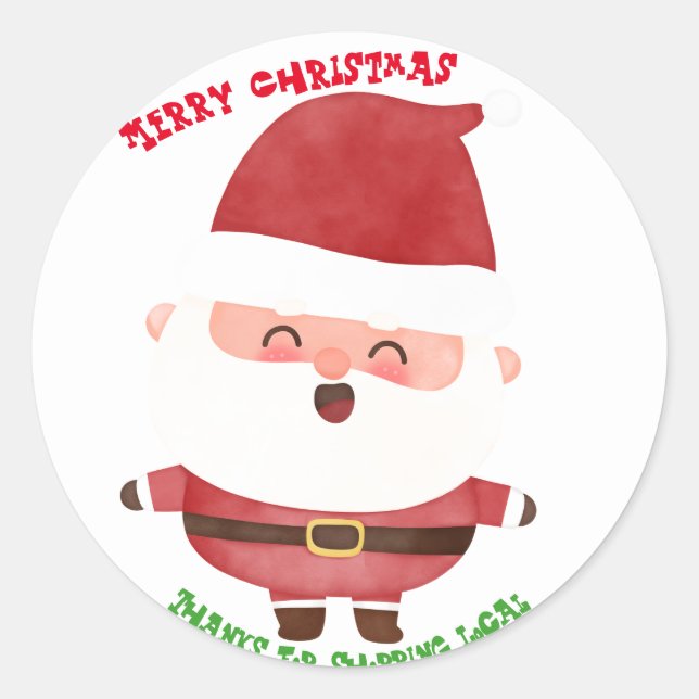 Adesivo Vinheta Personalizada Feliz Natal (Frente)