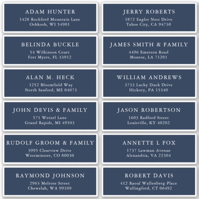 Adesivo Vinheta personalizável de endereço de convidado de (Frente)