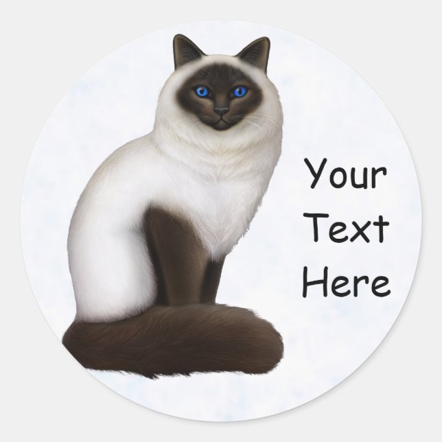 Adesivo Vinheta Personalizável de Gatinho Birman bonito (Frente)