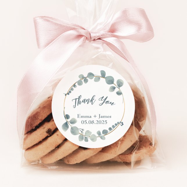 Adesivo Vinheta Personalizável de Texto Eucalyptus com Aqu (Criador carregado)