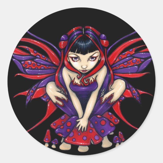 Adesivo Vinheta "Polkadot Mushroom Fairy" (Frente)