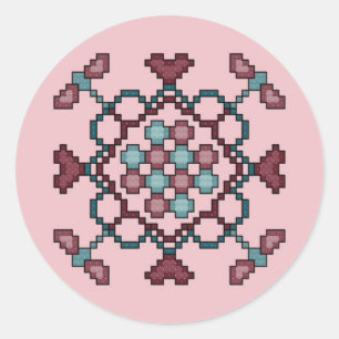 Adesivo Vinheta-ponto-cruz, Corações e Círculos