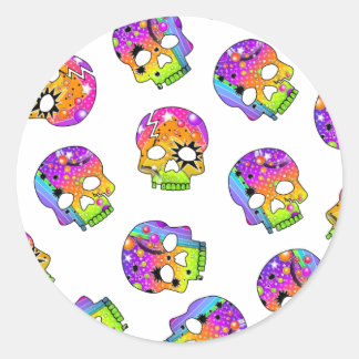 Adesivo Vinheta - POP ART SKULLS