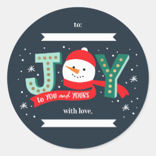 Adesivo Vinheta-presente de Feriado de Neve, Color EDITÁVE