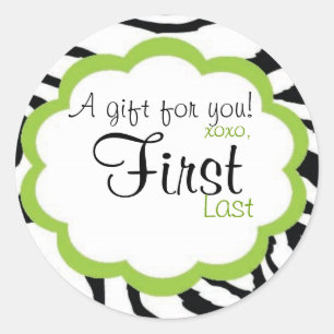 Adesivo Vinheta-presente persaonalizada de Zebra Funky