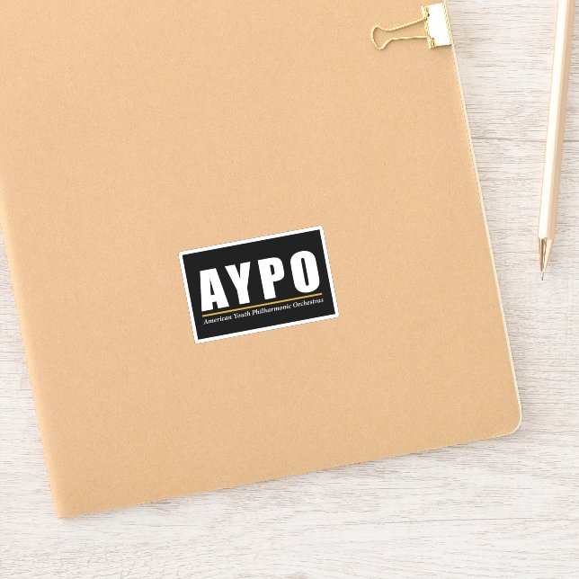 Adesivo Vinheta preta do logotipo branco AYPO (Notebook)