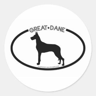 Adesivo Vinheta Preta Grande Dane Silhouette