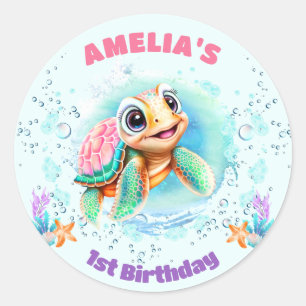 Adesivo Vinheta-primeiro aniversario de Garota Colorida de