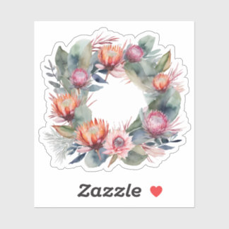 Adesivo Vinheta Protea Wreath Cortada