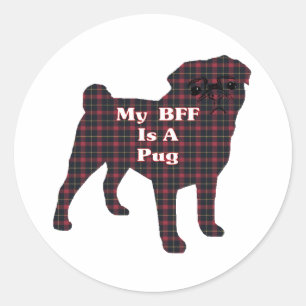 Adesivo Vinheta Pug BFF