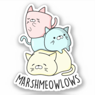 Adesivo Vinheta PUn De Gato De Marshmallow Cute-low-marsh