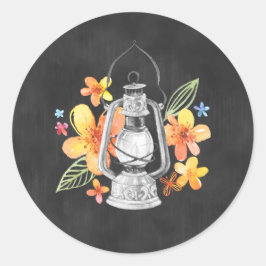 Adesivo Vinheta-quadro com Flores Amarelas e Lanterna