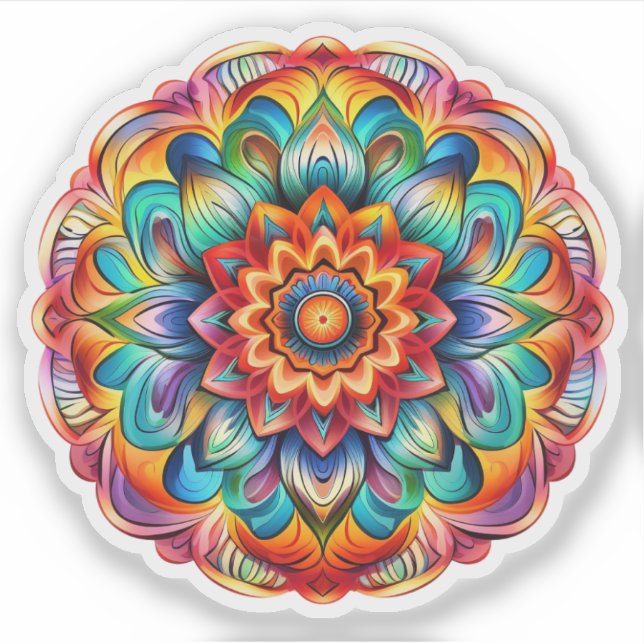Adesivo vinheta Rainbow Mandala (Frente)