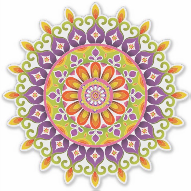 Adesivo Vinheta Rangoli (Frente)