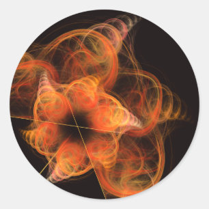 Adesivo Vinheta redonda Abstrato de obras leves