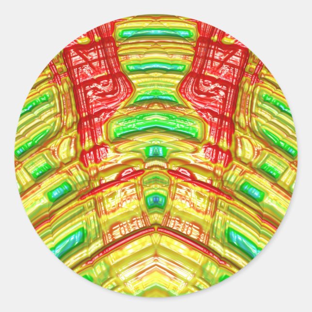 Adesivo Vinheta redonda amarela vermelha ~ Clássica (Frente)