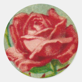 Adesivo Vinheta redonda antiquada francesa Rosa
