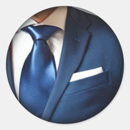 Adesivo Vinheta redonda azul colada clássica