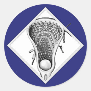 Adesivo Vinheta redonda azul-esportes Lacrosse