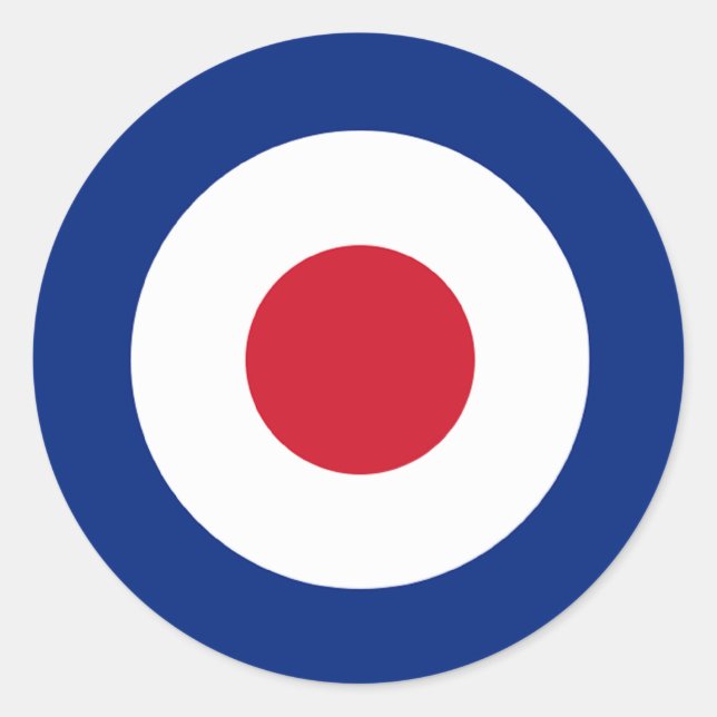 Adesivo Vinheta redonda azul MOD, vermelha e branca (Frente)