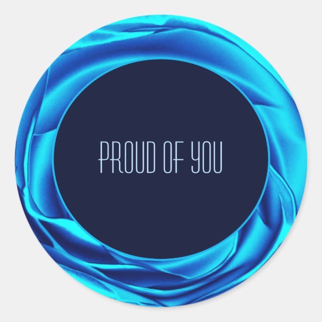 Adesivo Vinheta redonda azul-Rosa metálico (Frente)