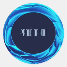 Vinheta redonda azul-Rosa metálico