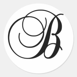 Adesivo vinheta redonda B inicial