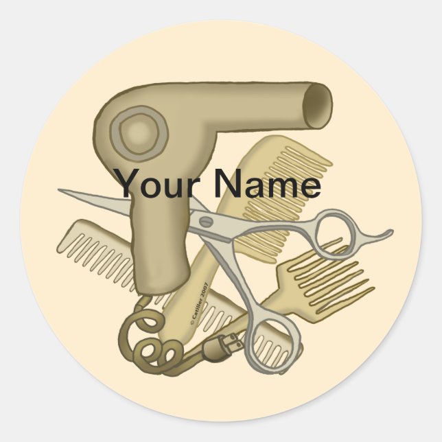 Adesivo Vinheta-redonda bege (Frente)