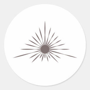 Adesivo Vinheta redonda branca com logotipo Sun LRW