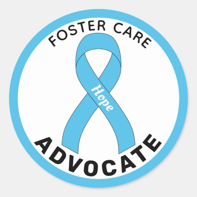 Adesivo Vinheta-redonda branca do Foster Care Advocate (Frente)